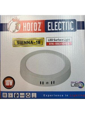 Horoz Electric 18 Watt Yuvarlak Sıva Üstü LED Panel Sıenna-18