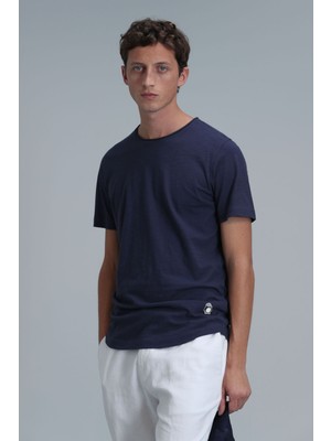 Lufian Erkek Junya Basic T-Shirt 111020203 Açık Lacivert