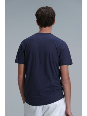 Lufian Erkek Junya Basic T-Shirt 111020203 Açık Lacivert