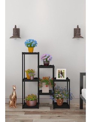 Armarks Işıl 7 Raflı Plastik Saksılık Dekoratif Çiçeklik Saksı Standı 322_K_S