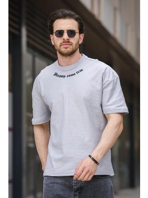 Oksit Trc 2783 Baskılı Bisiklet Yaka Oversize Erkek Tshirt
