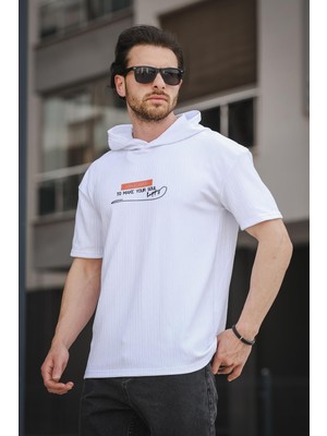 Oksit Trc 2789 Baskılı Kapüşonlu Oversize Erkek Tshirt