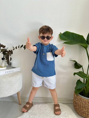 Lolipop Kids Store Erkek Çocuk Müslin Gömlek Şort Takım