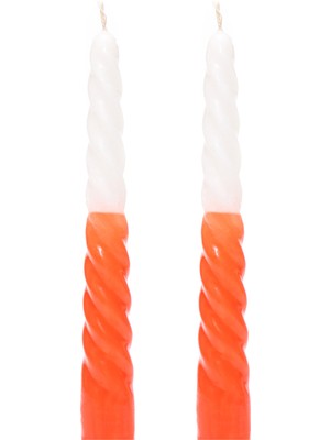 Missi 2li Degrade Turuncu Burgulu Şamdan Mum