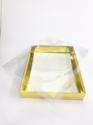 Cici Asetat Kapaklı Altın Kutu 33X26X5 cm