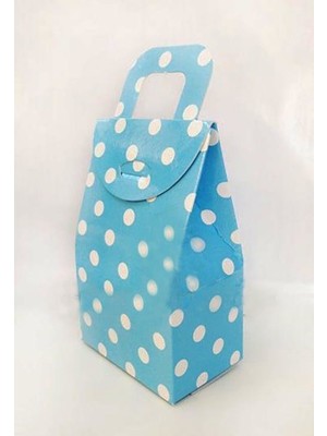 Cici Puantiyeli Mavi Karton Çanta 500 Adet