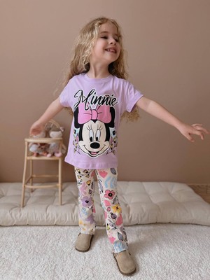 Jolly Kids Kız Çocuk Kırmızı Çiçek Desenli Fitilli Taytlı Takım