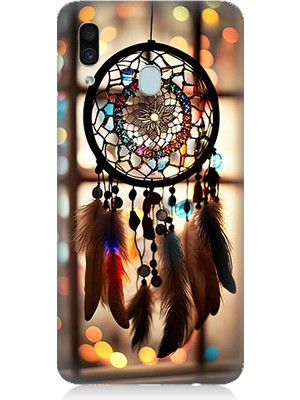 Teknomeg Samsung Galaxy A20 Uyumlu Düş Kapanı Dreamcatcher Desenli Silikon Kılıf