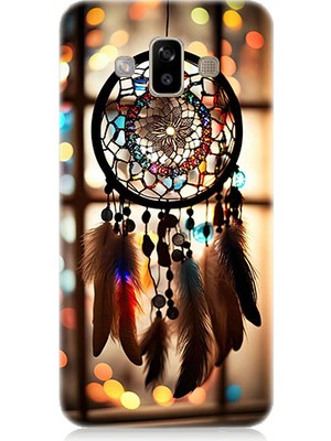 Teknomeg Samsung Galaxy J7 Duo Uyumlu Düş Kapanı Dreamcatcher Desenli Silikon Kılıf