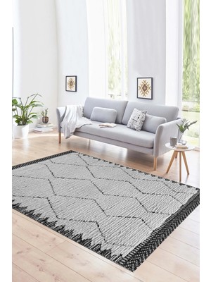 Napoli Home Dijital Baskılı Kaymaz Taban Yıkanabilir Sade Yolluk Mutfak Salon Halısı, N-Sade-17-Siyah,