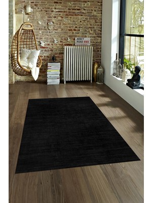 Napoli Home Dijital Baskılı Kaymaz Taban Yıkanabilir Sade Yolluk Mutfak Salon Halısı, N-Sade-37-Antrasit,