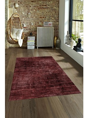 Napoli Home Dijital Baskılı Kaymaz Taban Yıkanabilir Sade Yolluk Mutfak Salon Halısı, N-Sade-37-Bordo,