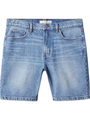 Mango Man Normal Kesim Denim Bermuda Şort