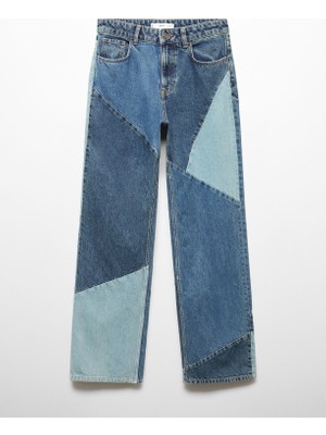 Mango Düz Patchwork Jean