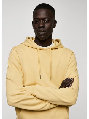 Mango Man Kapüşonlu Pamuklu Sweatshirt