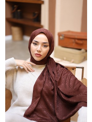 Silk Home Marka Jakarlı Deluxe Şal - Çikolata Kahve