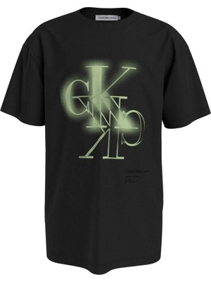 Calvin Klein Baskılı Siyah Erkek Çocuk T-Shirt Ck Monogram Ss T-Shırt