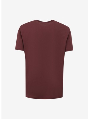 Lee Bisiklet Yaka Bordo Erkek T-Shirt L241582810 Bisiklet Yaka T-Shirt