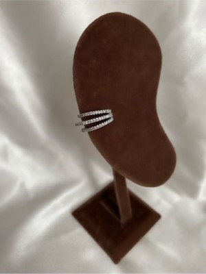 Pinery Jewels 3 Sıra Zirkon Taşlı Kıkırdak Küpe ( Earcuff )