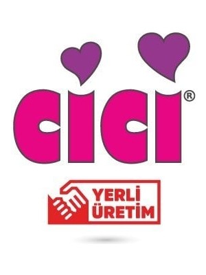 Cici Yapışkanlı Simli Kırmızı Kalp 6 cm 6 Adet