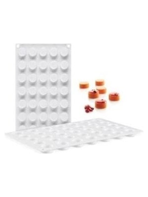 Simo Mikro Yuvarlak Silikon Kalıp Çikolata Muffin Sabun Kokulu Taş Mum Epoksi Kalıbı 35 Delikli