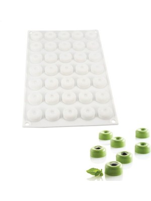 Simo Mini Yuvarlak Silikon Kalıp Çikolata Muffin Sabun Kokulu Taş Mum Epoksi Kalıbı  35 Delikli