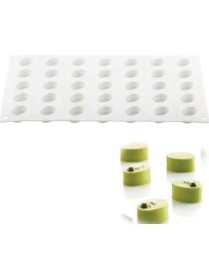 Simo Mikro Oval Silikon Kalıp Çikolata Muffin Sabun Kokulu Taş Mum Epoksi Kalıbı 35 Delikli