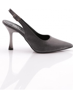 Dgn 1010 Kadin Sivri Burun Arkasi Açik Topuklu Ayakkabi