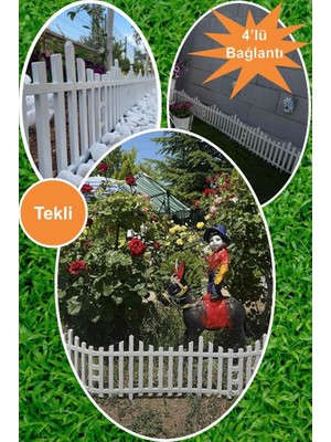 Armarks Dekoratif Bahçe Çiti Plastik Çit Tekli 39CM x 59CM - Beyaz