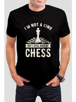 T-35 Santranç Baskılı Siyah Unisex Tişört C334