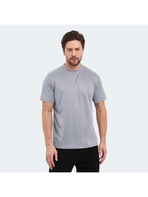 Slazenger OTAR I Gri Erkek Tişört Amblemli Desen ile Rahat Kesim ve Şık Tasarım