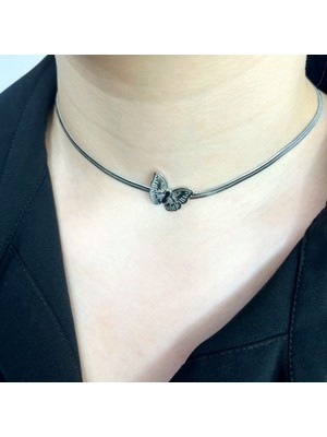 Mila Takı Italyan Kelebek Choker Çelik Kolye