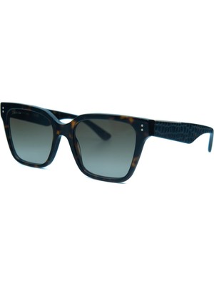 Lacoste L 6022S 230 54 Kadın Cat Eye Koyu Kahverengi Kemik Güneş Gözlüğü