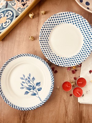 M'art Home Blue N Fleur 2li Pasta Seti- 19 Cm.