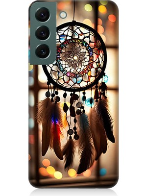 Teknomeg Samsung Galaxy S22 Uyumlu Düş Kapanı Dreamcatcher Desenli Silikon Kılıf