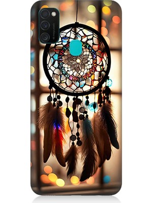 Teknomeg Samsung Galaxy M21 Uyumlu Düş Kapanı Dreamcatcher Desenli Silikon Kılıf