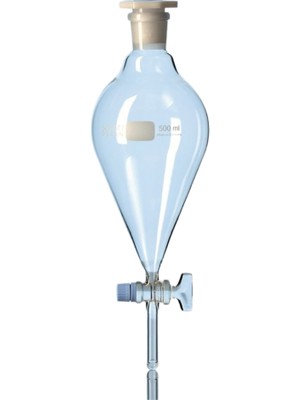 Lab Ayırma Hunisi Armudi Tip, Cam Musluklu 250 ml