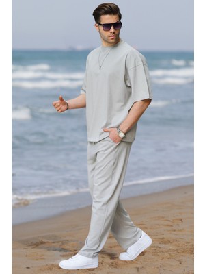 Yakamel Erkek Kısa Kollu Bol Kesim Pijama Takımı