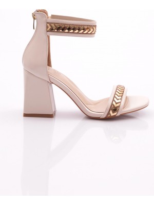 Dgn 708 Kadin Bilekten Bağlamali Topuklu Ayakkabi