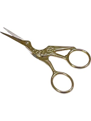 Elegantshop Leylek Motifli Dikiş Nakış Davet Açılış Kurdele Makası MK-DKSM02