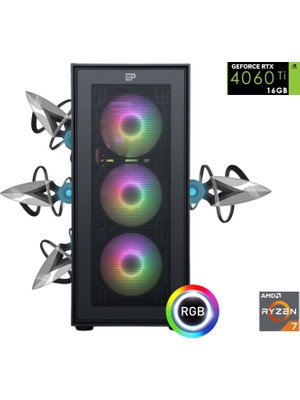 Güneysu Teknoloji Gaming R7-4060TI Ryzen 7800X3D 64G Ddr5 2tb SSD Rtx 4060Tİ 16G Oyun Bilgisayarı