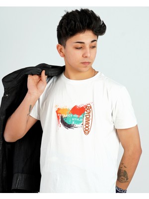 Boydimood Reflect Your Style Logo Baskili Oversi̇Ze Beyaz Ti̇Şört