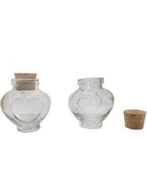 Partici Mantar Tıpalı Kalp Cam Şişe 50 cc