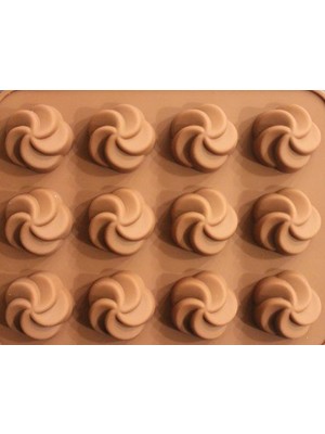 Pasta Mağaza Çarkıfelek Silikon Kalıp Çikolata Muffin Sabun Kokulu Taş Mum Epoksi Kalıbı 12 Delikli
