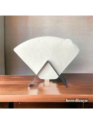 Hero Dizayn Filtre Kahve Kağıdı Tutucu - Stand Aparatı- Dekoratif Metal Peçetelik