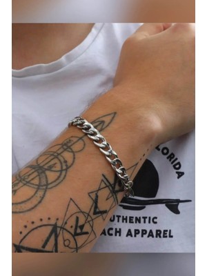 Herşey Nota Gurmet Erkek Bileklik Kalın Zincir 7 mm