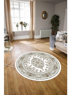 Napoli Home Dijital Baskılı Kaymaz Yıkanabilir Klasik Yuvarlak Mutfak Salon Halısı, N-Y-Klasik-23-Renkli,