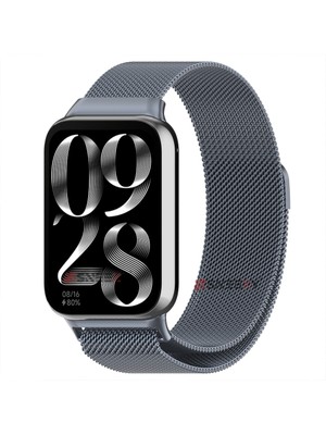 Sneezy Xiaomi Mi Band 8 Pro Uyumlu Woven Wire Tasarım Metal Hasır Kordon