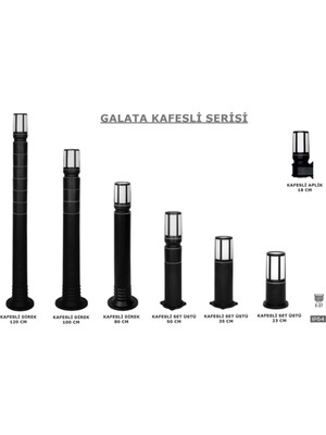 Ucuz Geldi Bahçe Aydınlatması Galata Kafesli 50 cm Set Üstü Direk Zita Bahçe Lambası 220V E27 IP54