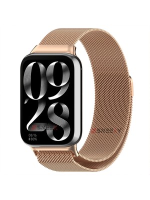 Sneezy Xiaomi Mi Band 8 Pro Uyumlu Woven Wire Tasarım Metal Hasır Kordon
